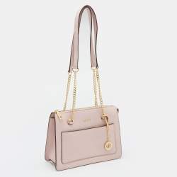 Pre Owned DKNY Pink Leather Bryant Top Zip Shoulder Bag