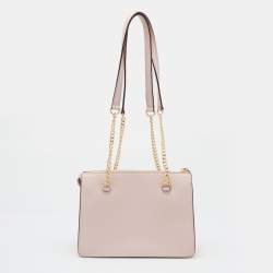 Pre Owned DKNY Pink Leather Bryant Top Zip Shoulder Bag