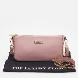 Pre Owned DKNY Pink Saffiano Leather Bryant Park Crossbody Bag