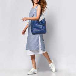 Pre Owned DKNY Blue Leather Hobo