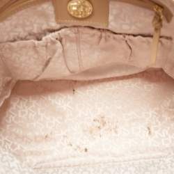 Pre Owned Dkny Green Leather Top Zip Tote