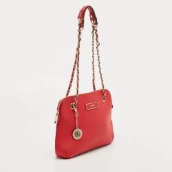 Pre Owned DKNY Red Saffiano Leather Bryant Park Shoulder Bag