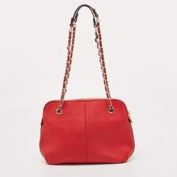 Pre Owned DKNY Red Saffiano Leather Bryant Park Shoulder Bag