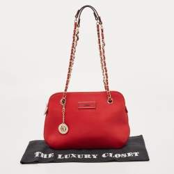 Pre Owned DKNY Red Saffiano Leather Bryant Park Shoulder Bag