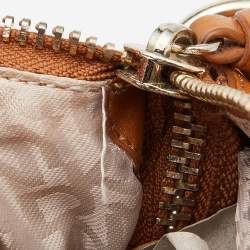 Pre Owned DKNY Tan Leather Zip Satchel