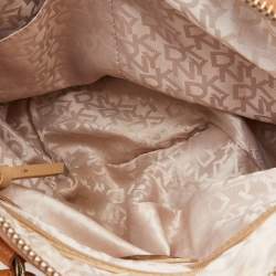 Pre Owned DKNY Tan Leather Zip Satchel