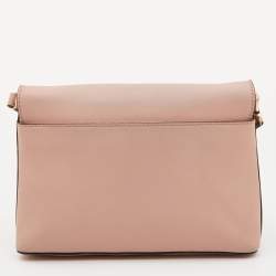 DKNY Pink Leather Flap Crossbody Bag