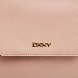 DKNY Pink Leather Flap Crossbody Bag