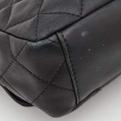 Pre Owned DKNY Black Quilted Leather Flap Shoulder Bag