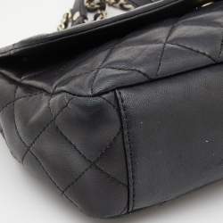 Pre Owned DKNY Black Quilted Leather Flap Shoulder Bag