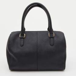 Pre Owned DKNY Black Leather Zip Boston Bag