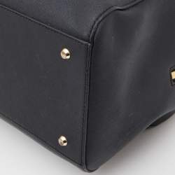 Pre Owned DKNY Black Leather Zip Boston Bag