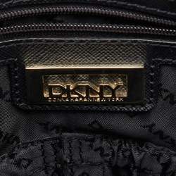 Pre Owned DKNY Black Leather Zip Boston Bag