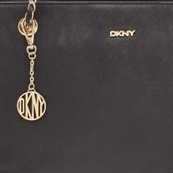 DKNY Black Leather Chain Handle Tote