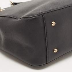 DKNY Black Leather Chain Handle Tote