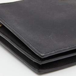 Pre Owned Dkny Black Leather Bryant Park Triple Zip Crossbody Bag