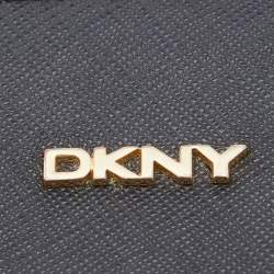 Pre Owned Dkny Black Leather Bryant Park Triple Zip Crossbody Bag