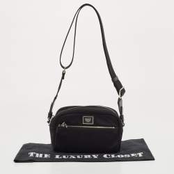 Pre Owned DKNY Black Nylon Logo Crossbody Bag