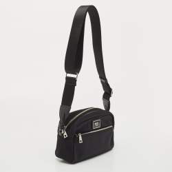 Pre Owned DKNY Black Nylon Logo Crossbody Bag