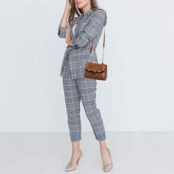 Pre Owned DKNY Brown Leather Janice Shoulder Bag