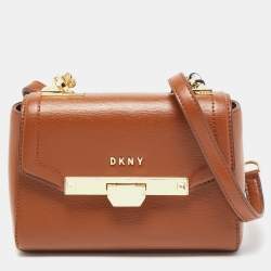 Pre Owned DKNY Brown Leather Janice Shoulder Bag