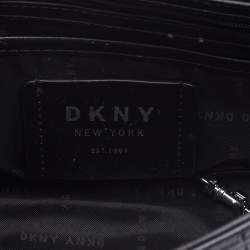 Pre Owned DKNY Black Croc Embossed Leather Elissa Shoulder Bag