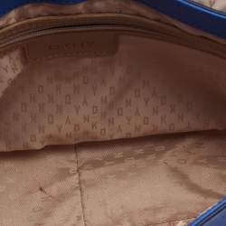 Pre Owned DKNY Blue Saffiano Leather Bryant Park Flap Shoulder Bag