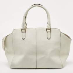 DKNY White Saffiano Leather Bryant Park Tote