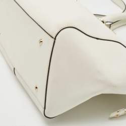 DKNY White Saffiano Leather Bryant Park Tote