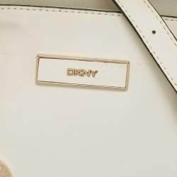 DKNY White Saffiano Leather Bryant Park Tote