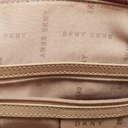 Pre Owned Dkny Old Rose Leather Dome Chain Shoulder Bag