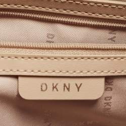 Pre Owned Dkny Old Rose Leather Dome Chain Shoulder Bag