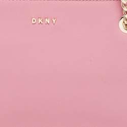 Pre Owned Dkny Old Rose Leather Dome Chain Shoulder Bag