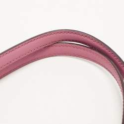 Pre Owned Dkny Old Rose Leather Dome Chain Shoulder Bag