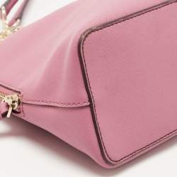 Pre Owned Dkny Old Rose Leather Dome Chain Shoulder Bag