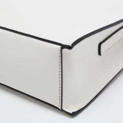 Pre Owned DKNY White Leather Bryant Zip Crossbody Bag