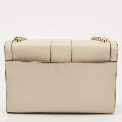 Pre Owned DKNY Light Beige Leather Large Ella Shoulder Bag