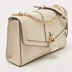 Pre Owned DKNY Light Beige Leather Large Ella Shoulder Bag