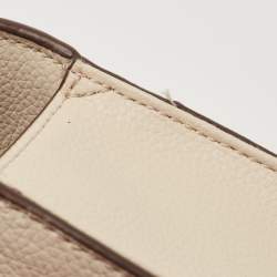 Pre Owned DKNY Light Beige Leather Large Ella Shoulder Bag