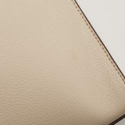 Pre Owned DKNY Light Beige Leather Large Ella Shoulder Bag