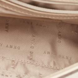 Pre Owned DKNY Light Beige Leather Large Ella Shoulder Bag