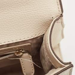 Pre Owned DKNY Light Beige Leather Large Ella Shoulder Bag