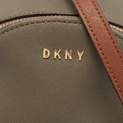 مملوكة مسبقًا DKNY Brown/Dark Grey Leather Mini Bryant Backpack