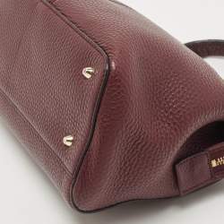 Pre Owned DKNY Burgundy Grained Leather Satchel