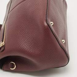 Pre Owned DKNY Burgundy Grained Leather Satchel