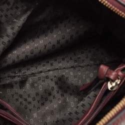 Pre Owned DKNY Burgundy Grained Leather Satchel