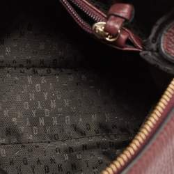 Pre Owned DKNY Burgundy Grained Leather Satchel