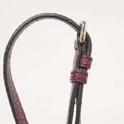 Pre Owned DKNY Burgundy Grained Leather Satchel