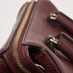 Pre Owned DKNY Burgundy Grained Leather Satchel