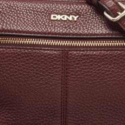 Pre Owned DKNY Burgundy Grained Leather Satchel